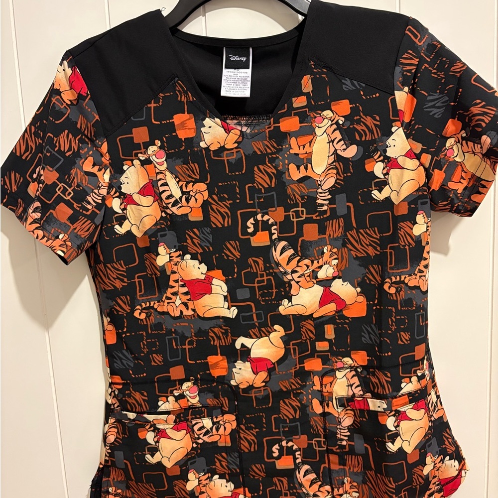 Winnie the Pooh Scrub Top in Tigger Orange
